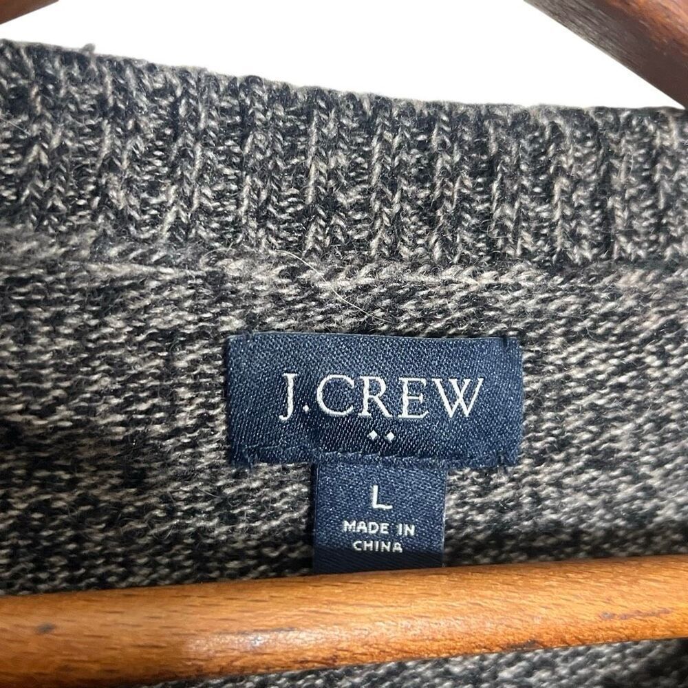 J. Crew Lambswool Blend Marled Crewneck Pullover Sweater Charcoal Gray Sz Large - Picture 6 of 8